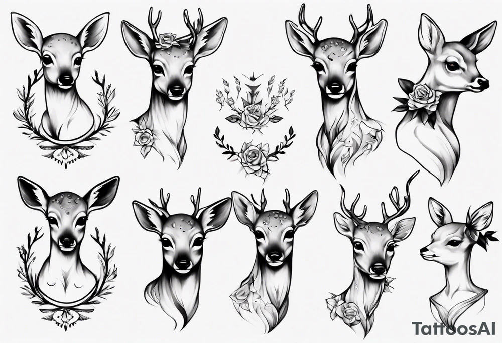 Fawn surrounded by bow tattoo idea