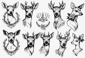 Fawn surrounded by bow tattoo idea
