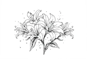 delicate lilies in frost with petals tattoo idea