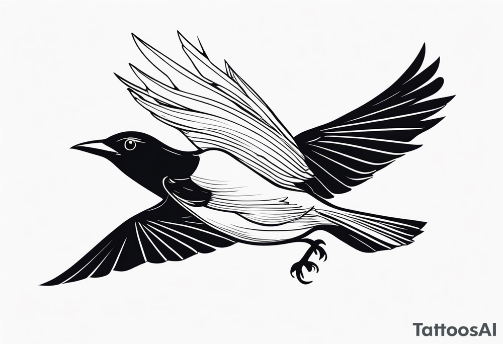 blackbird flying for back tattoo idea