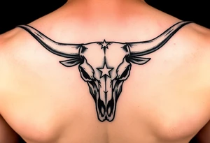 Longhorn skull with Texas flag tattoo idea