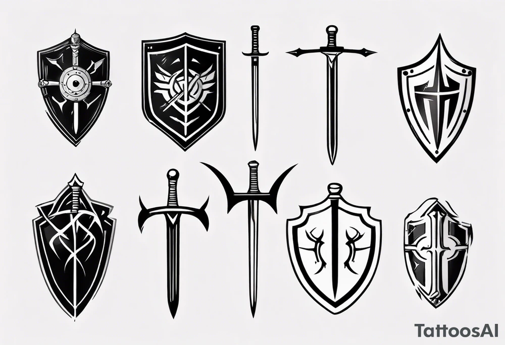 Shield and sword tattoo idea