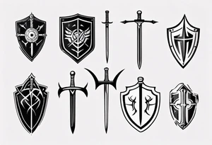 Shield and sword tattoo idea