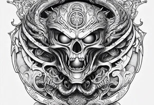 vel'koz backpiece with an alien spine tattoo idea