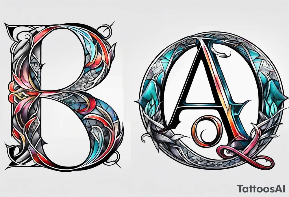 the letters A and R tattoo idea