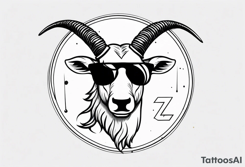 capricorn with sunglasses and shotgun tattoo idea