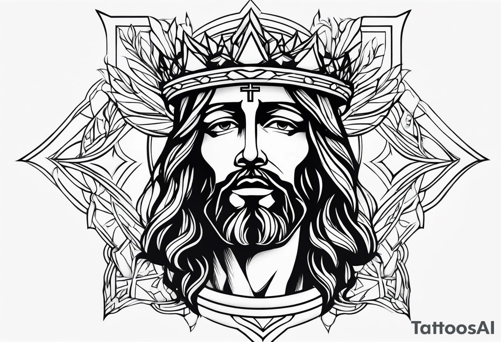 jesus rose crown tattoo idea