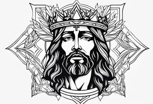 jesus rose crown tattoo idea