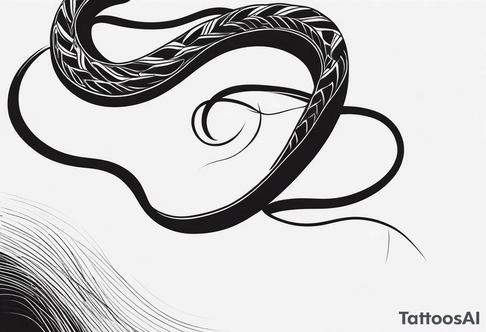 A long snake winding tattoo idea | TattoosAI