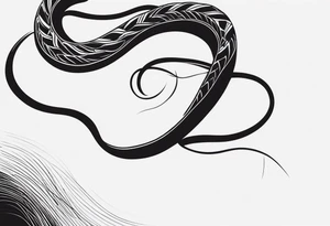 A long snake winding tattoo idea