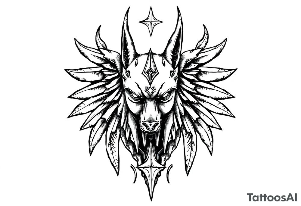 anubis,stars tattoo idea