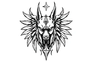 anubis,stars tattoo idea