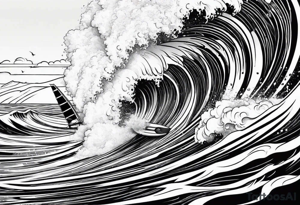 Windsurfer, big wave tattoo idea
