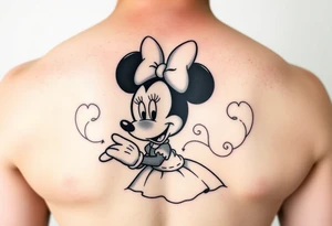 Minnie Mouse dressed like Alice in Wonderland tattoo idea