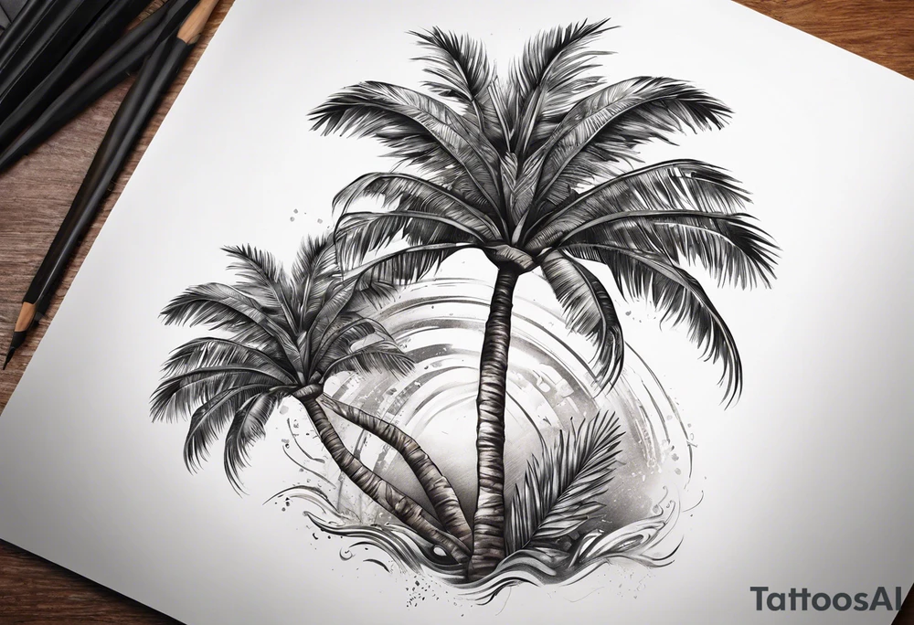 palm tree tattoo idea