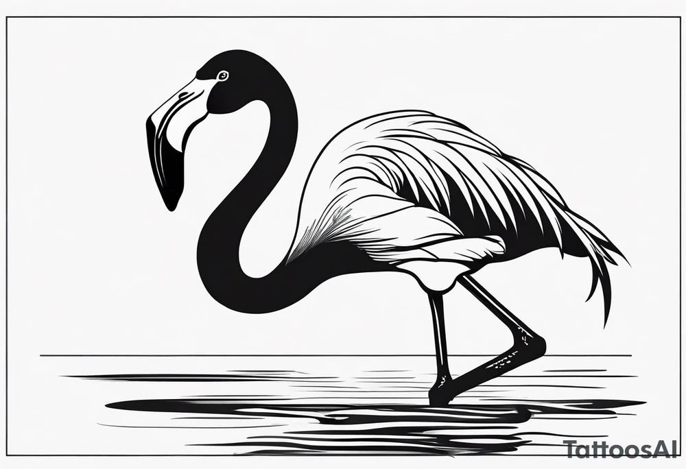 cute flamingo tattoo idea