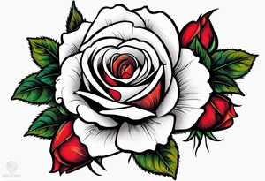 old school roses, highly detailed tattoo idea