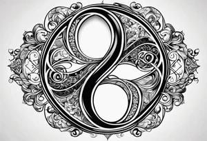 infinity symbol mixed with ying yang symbol tattoo idea