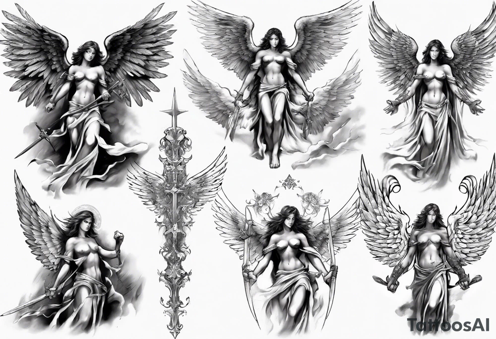Warrior Angel picture tattoo idea