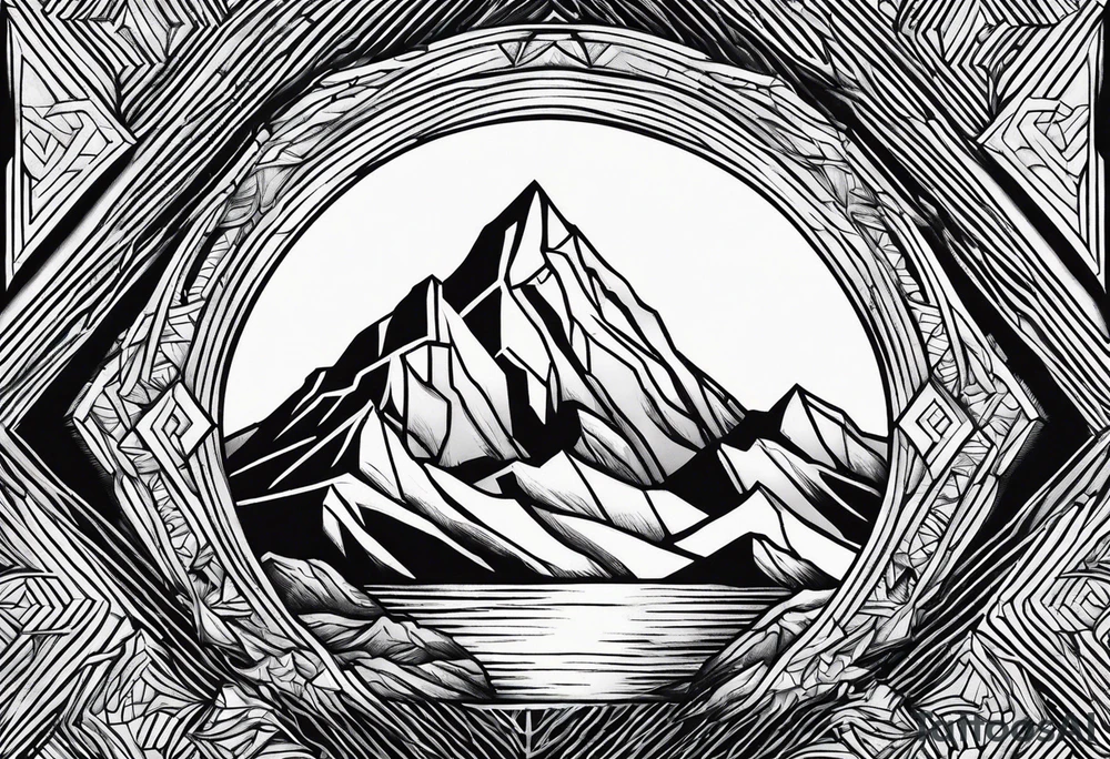 mountain peak outlines tattoo idea