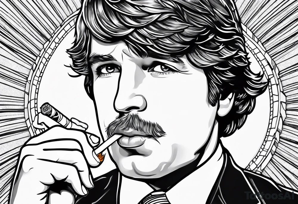 Tucker Carlson smoking cigarette tattoo idea