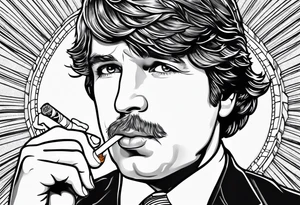 Tucker Carlson smoking cigarette tattoo idea