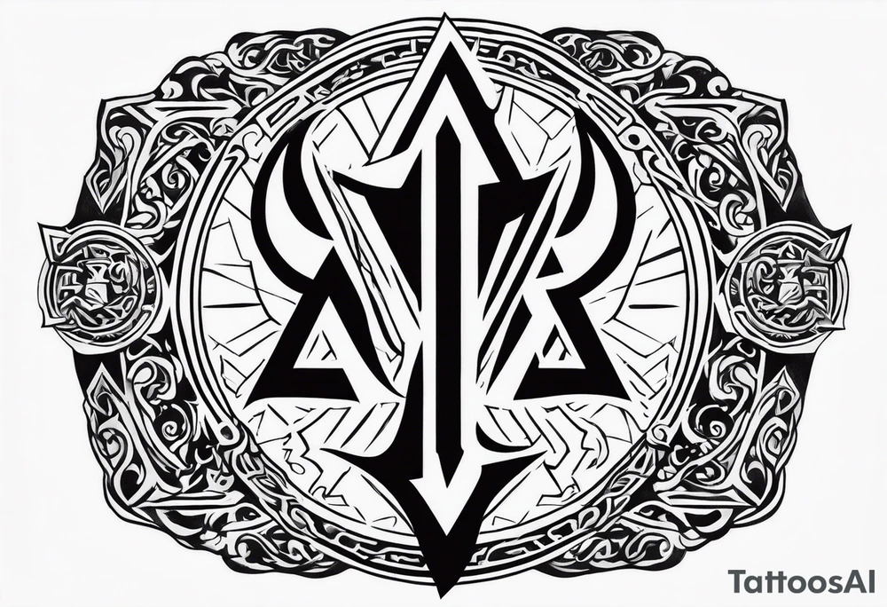 Valhalla sword shield dragon axe Valknut tattoo idea