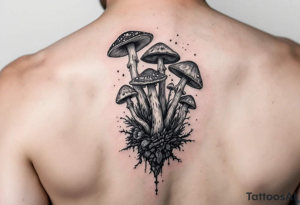 Psychedelic mushrooms tattoo idea