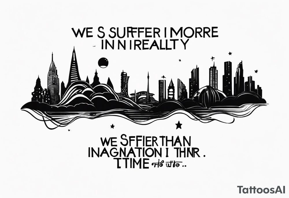 Quote "We suffer more in imagination than in reality" tattoo idea