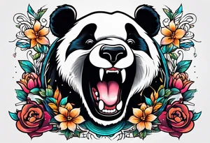 Panda shouting tattoo idea