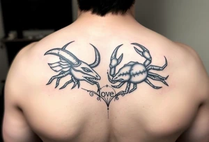 New fresh love between Taurus and Cancer tattoo idea
