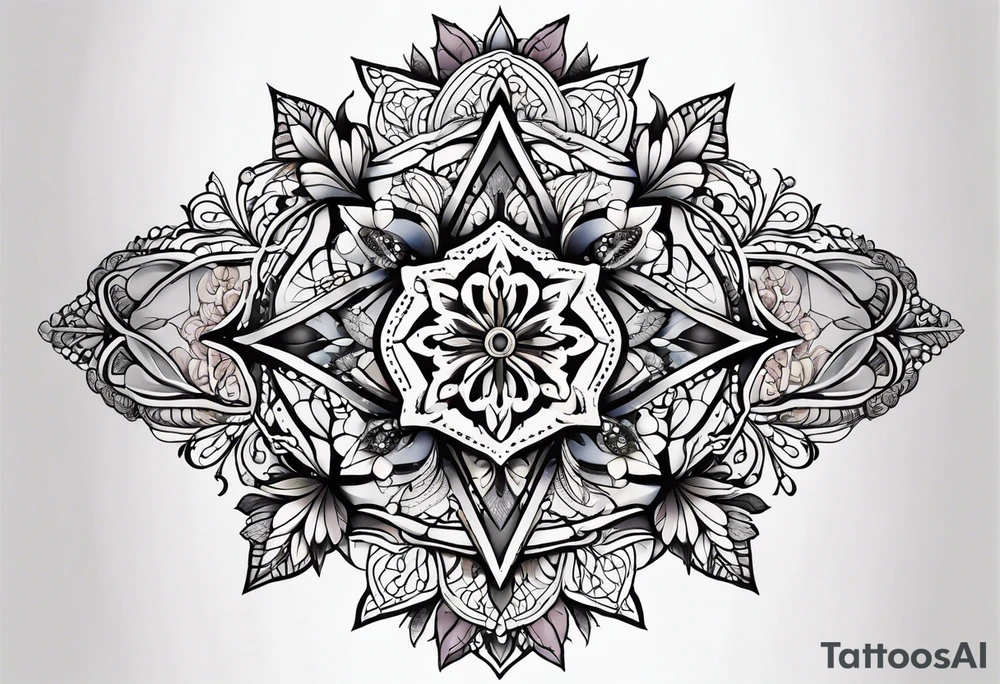 lace sternum tattoo idea