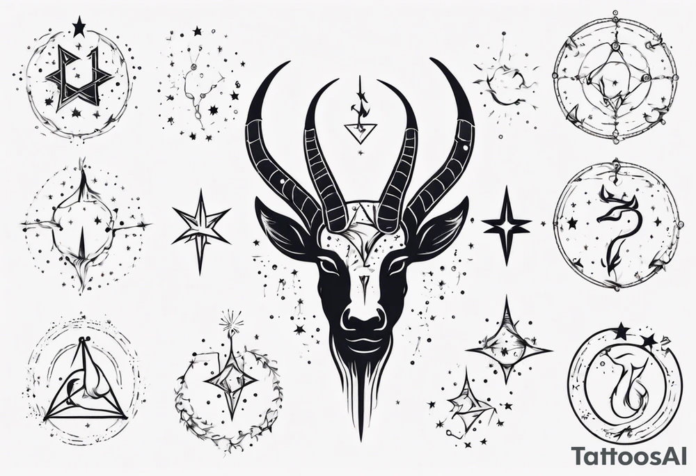 Capricorn constellation among other stars tattoo idea