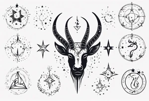 Capricorn constellation among other stars tattoo idea