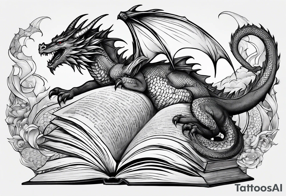 a book with pages falling out that turn into dragons tattoo idea a book with pages falling out that turn into dragons tattoo idea