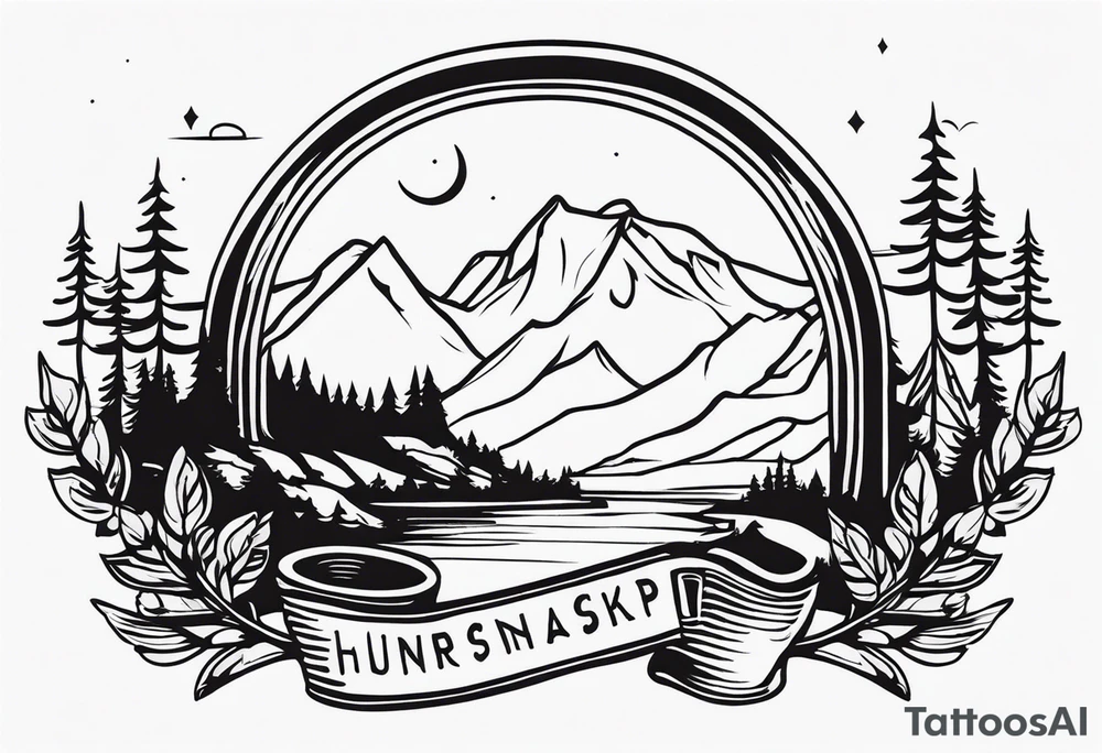 Horseshoe and camping tattoo idea