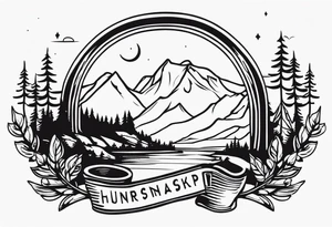 Horseshoe and camping tattoo idea