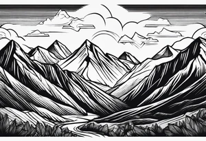 simple hiking mountains tattoo idea