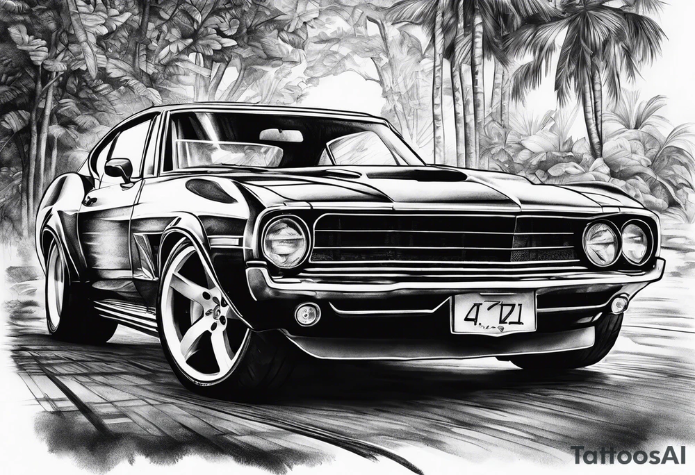 Petrolhead style car tattoo idea