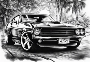 Petrolhead style car tattoo idea