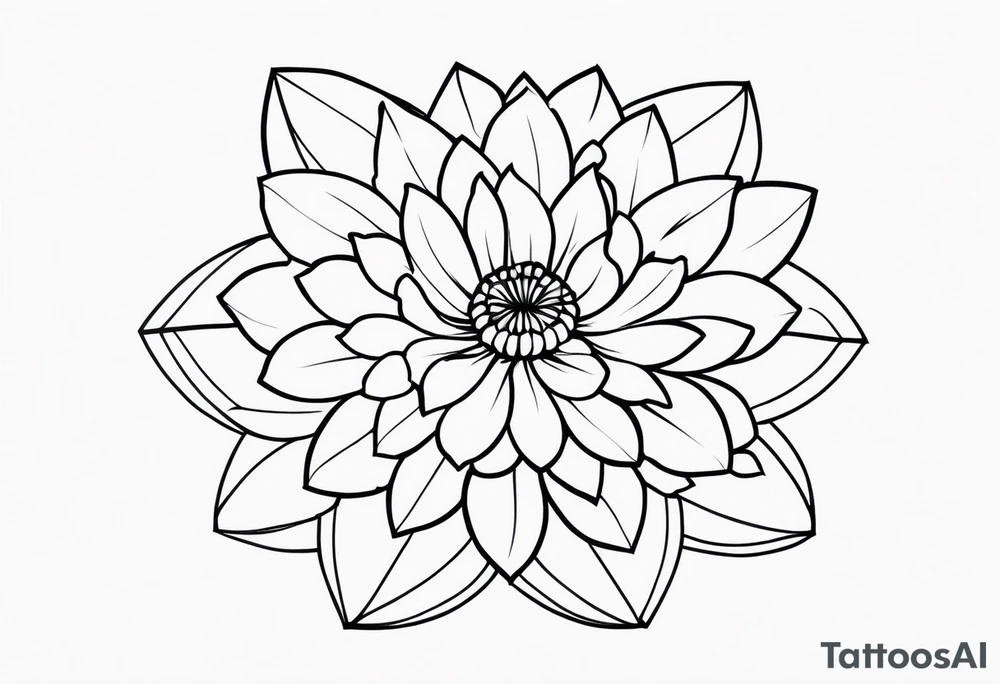 fine line flower tattoo idea