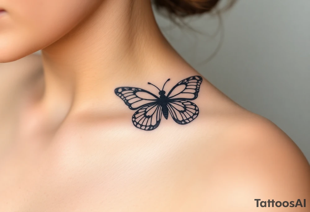 yellow butterfly tattoo idea