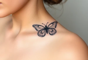 yellow butterfly tattoo idea