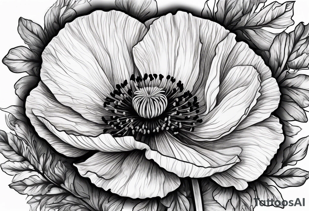 poppy design tattoo idea