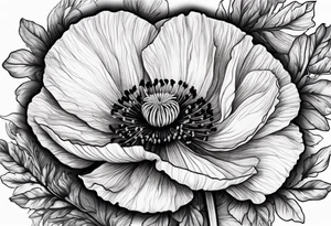 poppy design tattoo idea