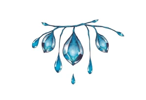 blue rain drops tattoo idea