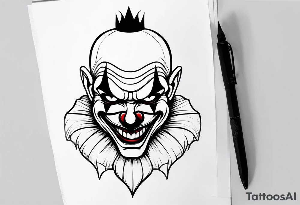 Evil clown gangster tattoo idea