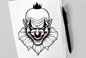 Evil clown gangster tattoo idea