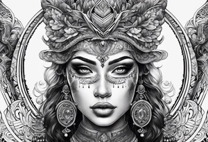 DMT entity with human like face that controls multiverse back tattoo tattoo idea