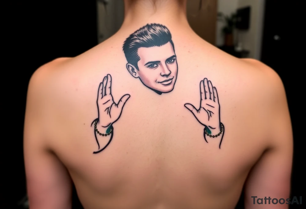 Rick Astley Never Gonna Give You Up Shaking Hands Left to Right Dance Pose tattoo idea